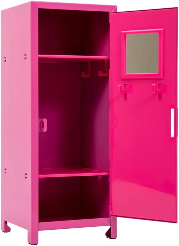Schylling Girls Talk Pink Mini Locker - 11.25 Decorative Metal Storage Locker with 17 Mix-and-Match Magnets. Lock. and Keys - Ages 4-12