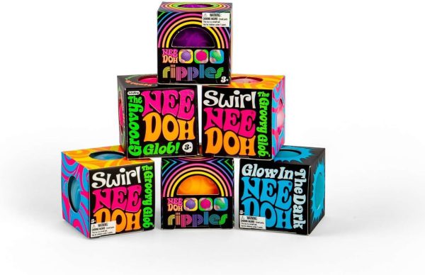 Schylling NeeDoh Teenie Single - Sensory Squeeze Toy - Mini Groovy Glob - 1.25 Wide - Color May Vary (Pack of 1)