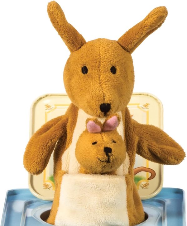Schylling: Jack in Box - Kangaroo - Classic Pop-Up Music Toy. Momma & Baby Joey Finger Puppet. Plays Song Pop Goes The Weasel. Toddler & Kids 18mo+