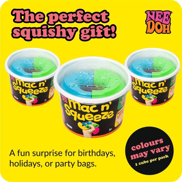NeeDoh Mac - Squeeze - 4 Squishy Noodles - Assorted
